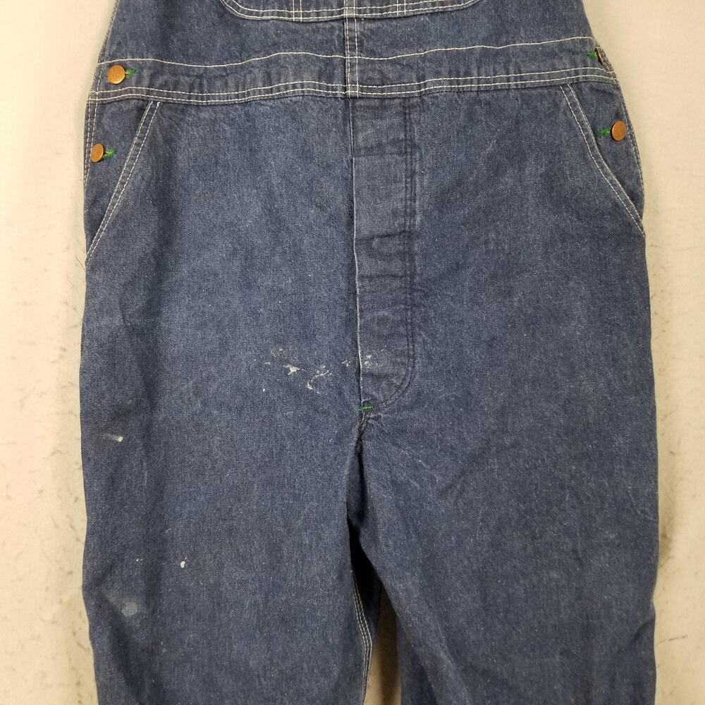 Vintage Big Ben Bib Overalls Mens 42x30 Blue Denim Workwear Made USA 90s - Picture 4 of 9